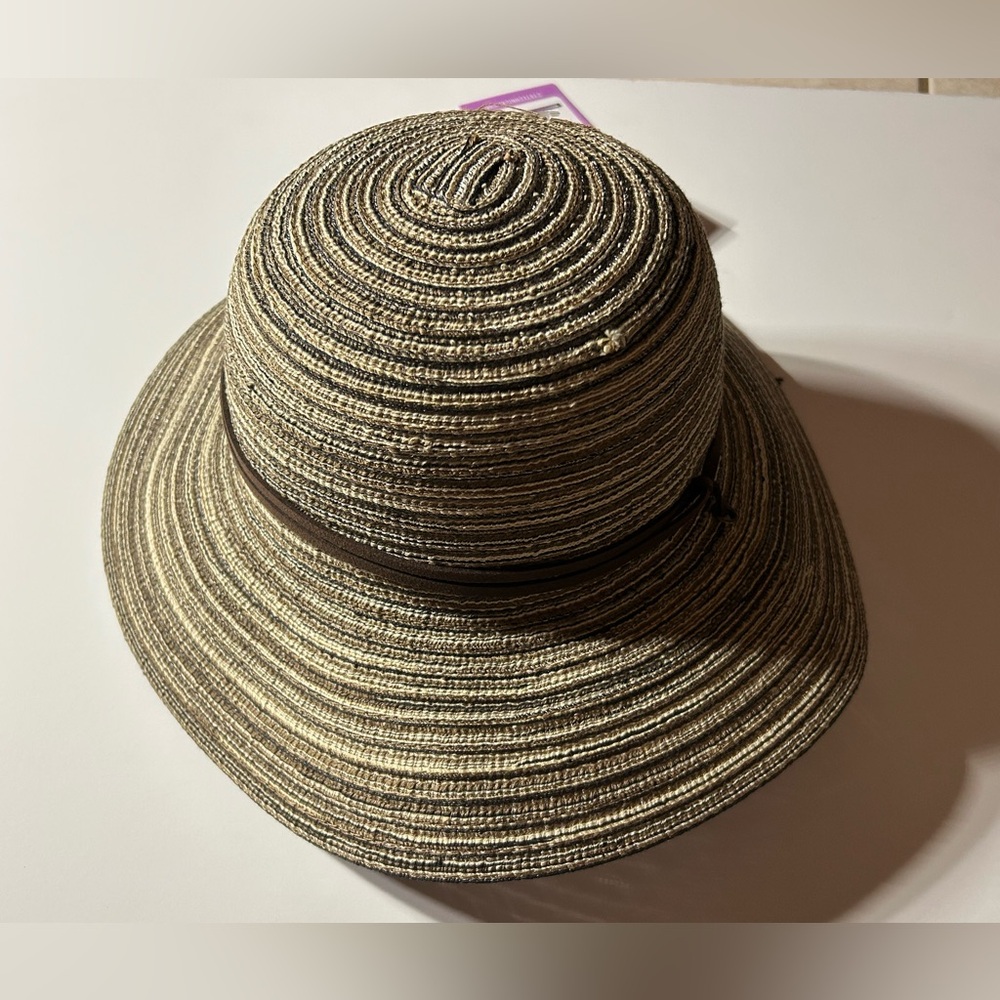 Wanderlust Tan and Brown Wide-Brimmed Hat